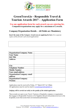 Application Form - GreenHospitality.ie