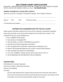 2014 prom court application