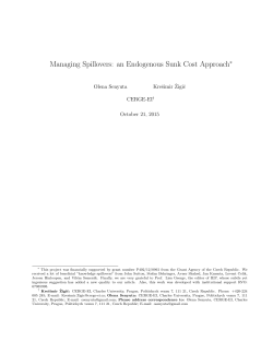 Managing Spillovers: an Endogenous Sunk Cost Approach - cerge-ei