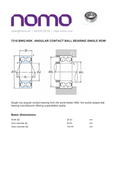 7216 BWG-NSK ANGULAR CONTACT BALL