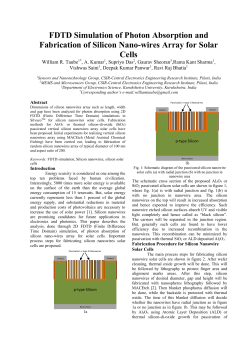 FDTD Simulation of Photon Absorption and - IR@CSIR