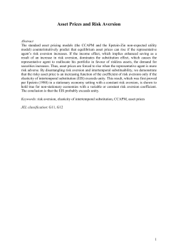 Asset Prices and Risk Aversion