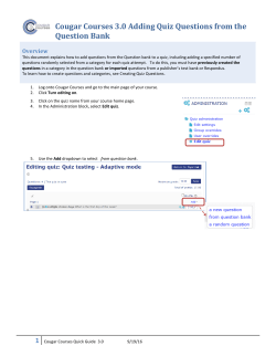 Cougar Courses 3.0 Adding Quiz Questions from the Question Bank