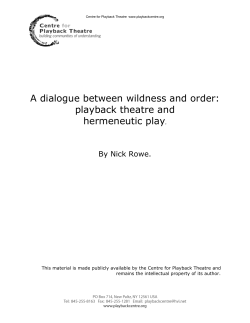 A dialogue between wildness and order: playback theatre and