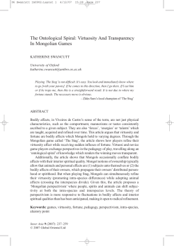 The Ontological Spiral: Virtuosity And Transparency In Mongolian