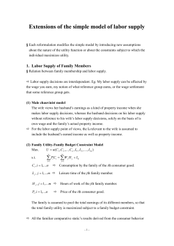 Extensions of the simple model of labor supply