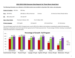 2012-2013 Child Outcome Data Reports