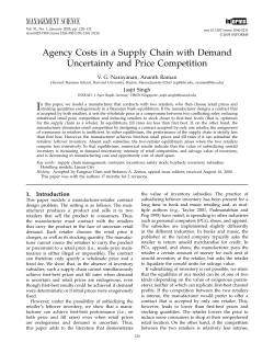 Agency Costs in a Supply Chain with Demand Uncertainty and Price