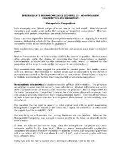 13 - INTERMEDIATE MICROECONOMICS LECTURE 13