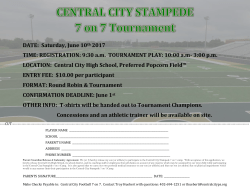 CENTRAL CITY STAMPEDE 7 on 7 Tournament DATE: Saturday