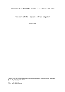 Sources of conflict in cooperation between competitors