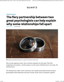 Daniel Kahneman and Amos Tversky: The science behind the fiery