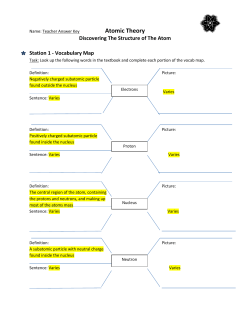 Atomic Theory Stations Answer Key