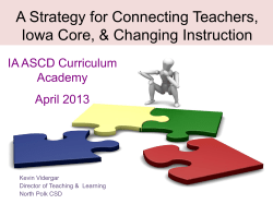 A Strategy for Connecting Teachers, Iowa Core, and