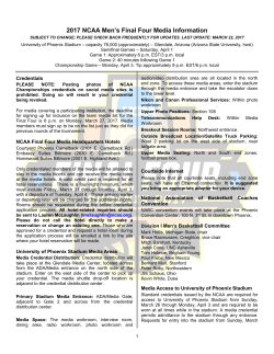 2017 NCAA Men`s Final Four Media Information