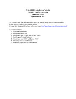 Android SDK with Eclipse Tutorial