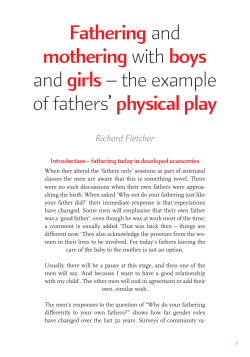 Fatheringand motheringwith boys and girls&ndash; the example of fathers