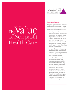 Health Care of Nonprofit - Alliance for Advancing Nonprofit Health