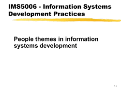 Information Systems 1 - Information Management and Systems