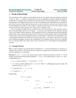 1 Proofs of Knowledge