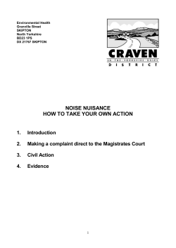 noise nuisance - Craven District Council