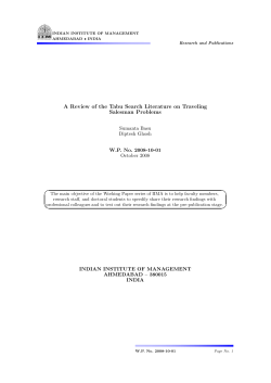A Review of the Tabu Search Literature on Traveling Salesman