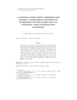 a common fixed point theorem for weakly compatible mappings in