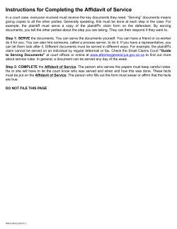 Affidavit of Service - Ontario Court Forms