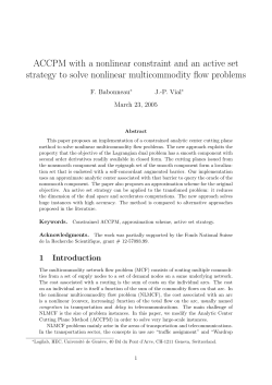 ACCPM with a nonlinear constraint and an active set strategy to