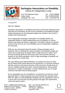 Darlington Association on Disability response