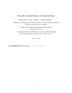 Towards a General Theory of Group Selection
