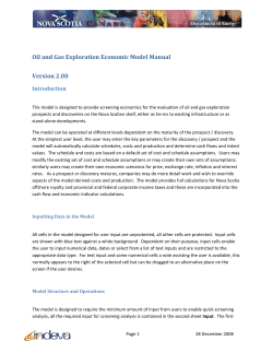 Oil and Gas Exploration Economic Model Manual