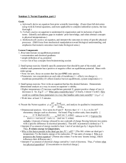 Nernst Presentation Notes