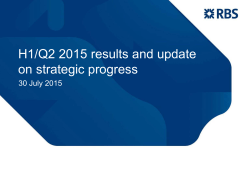H1/Q2 2015 results and update on strategic progress