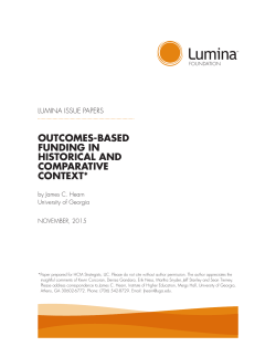 Outcomes-Based Funding in Historical and Comparative Context