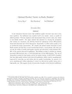 Optimal Product Variety in Radio Markets