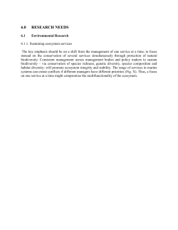 6.0 RESEARCH NEEDS 6.1 Environmental Research 6.1.1