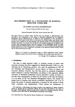 SELF-PRESERVATION AS A FOUNDATION OF RATIONAL