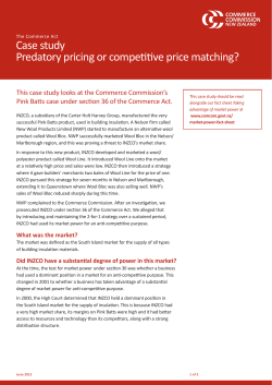 Case study Predatory pricing or competitive price matching?