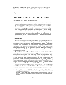 MERGERS WITHOUT COST ADVANTAGES