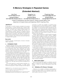 K-Memory Strategies in Repeated Games