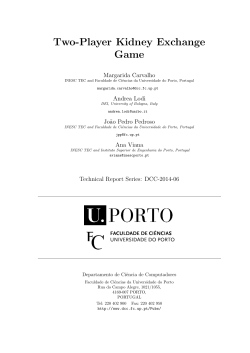 Two-Player Kidney Exchange Game - Departamento de Ciência de