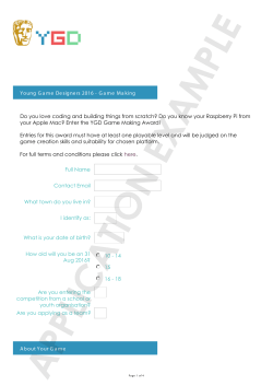 Game Making - BAFTA Young Game Designers