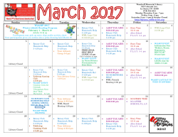 March 2017 WML Calendar - Woodruff Memorial Library