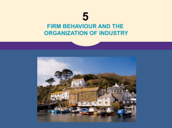 FIRM BEHAVIOUR AND THE ORGANIZATION OF INDUSTRY