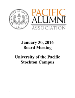 January 2016 Board Packet - University of the Pacific Alumni