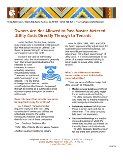 Owners Are Not Allowed to Pass the Cost of Common Utility Bills to