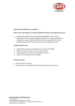 Founded 1930 Protection of the Ball Player