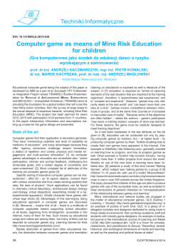 Computer game as means of Mine Risk Education for children
