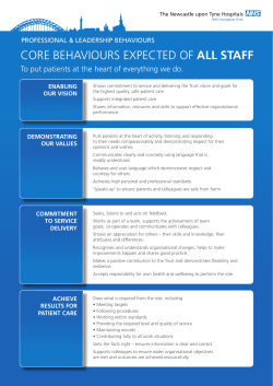 core behaviours expected of all staff